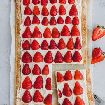strawberry puff pastry tart