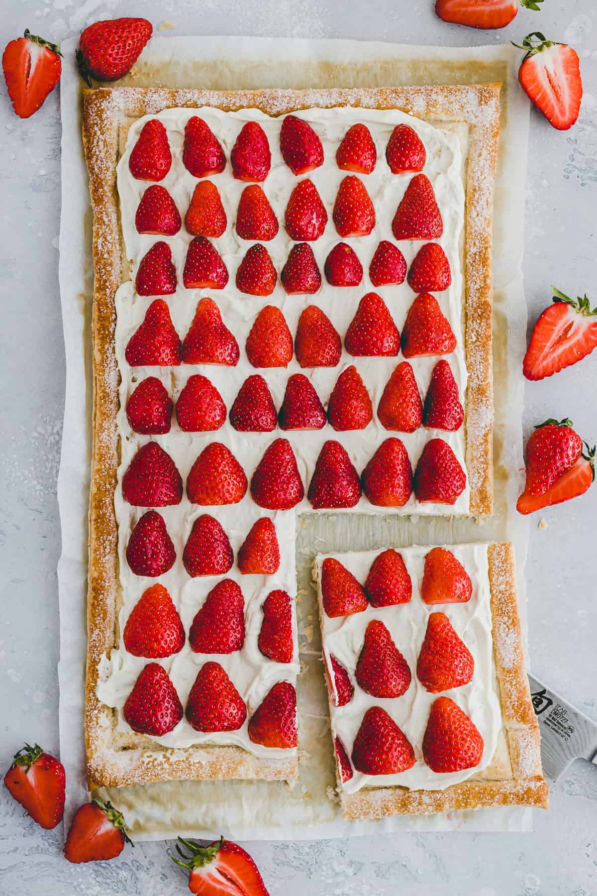 strawberry puff pastry tart