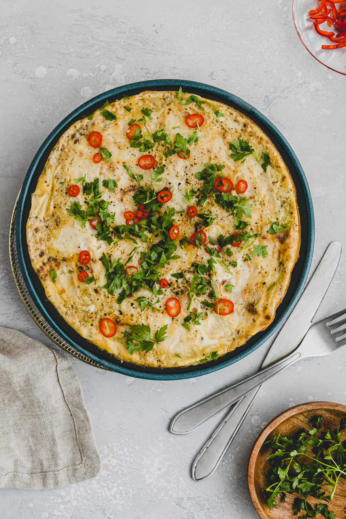 lauch frittata mit parmesan käse