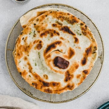 scallion pancake with dipping sauce