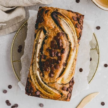 veganes bananenbrot mit schokoladen chips