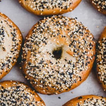 homemade bagels with bagel everything seasoning