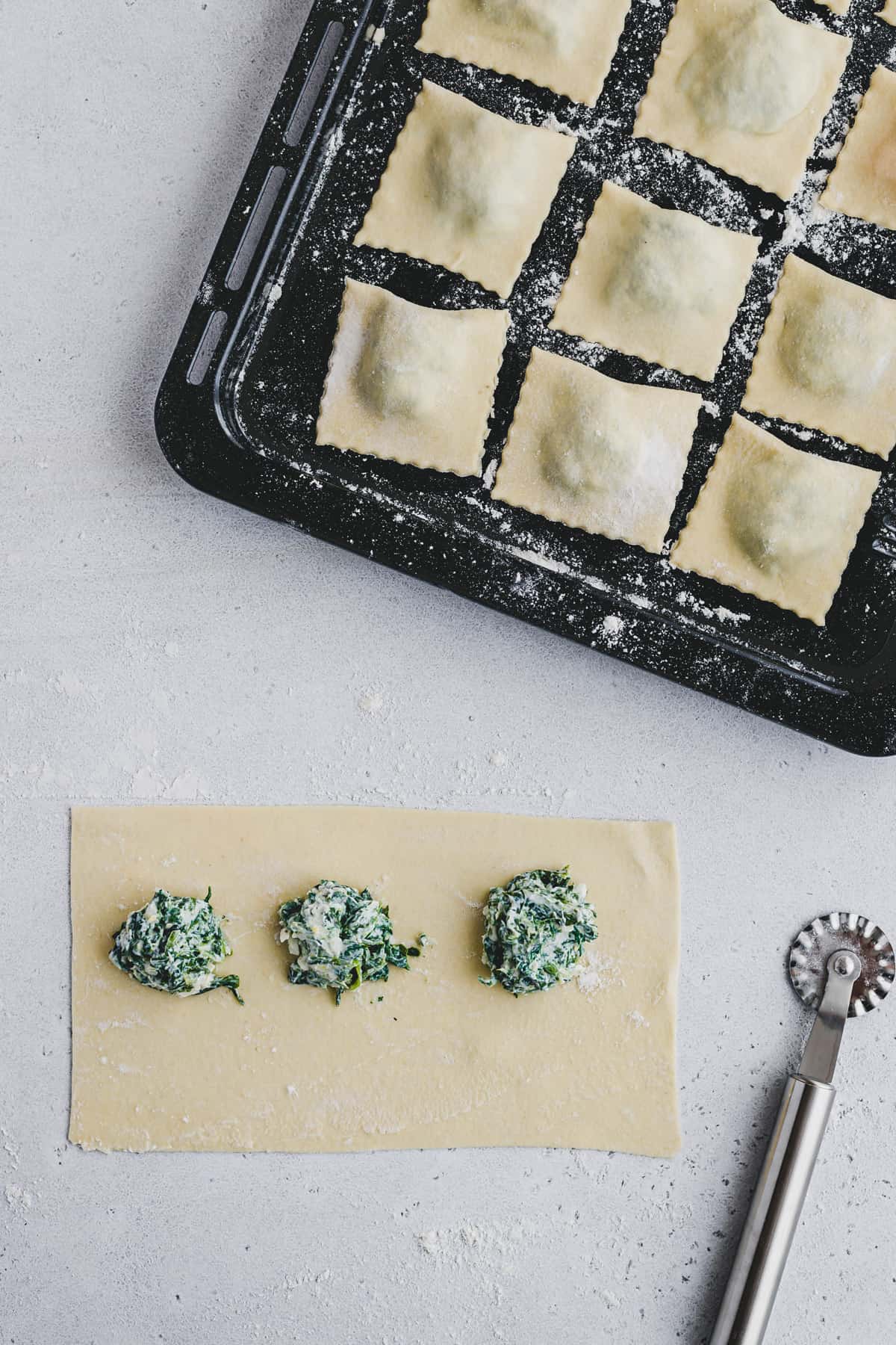 making ravioli with homemade pasta dough