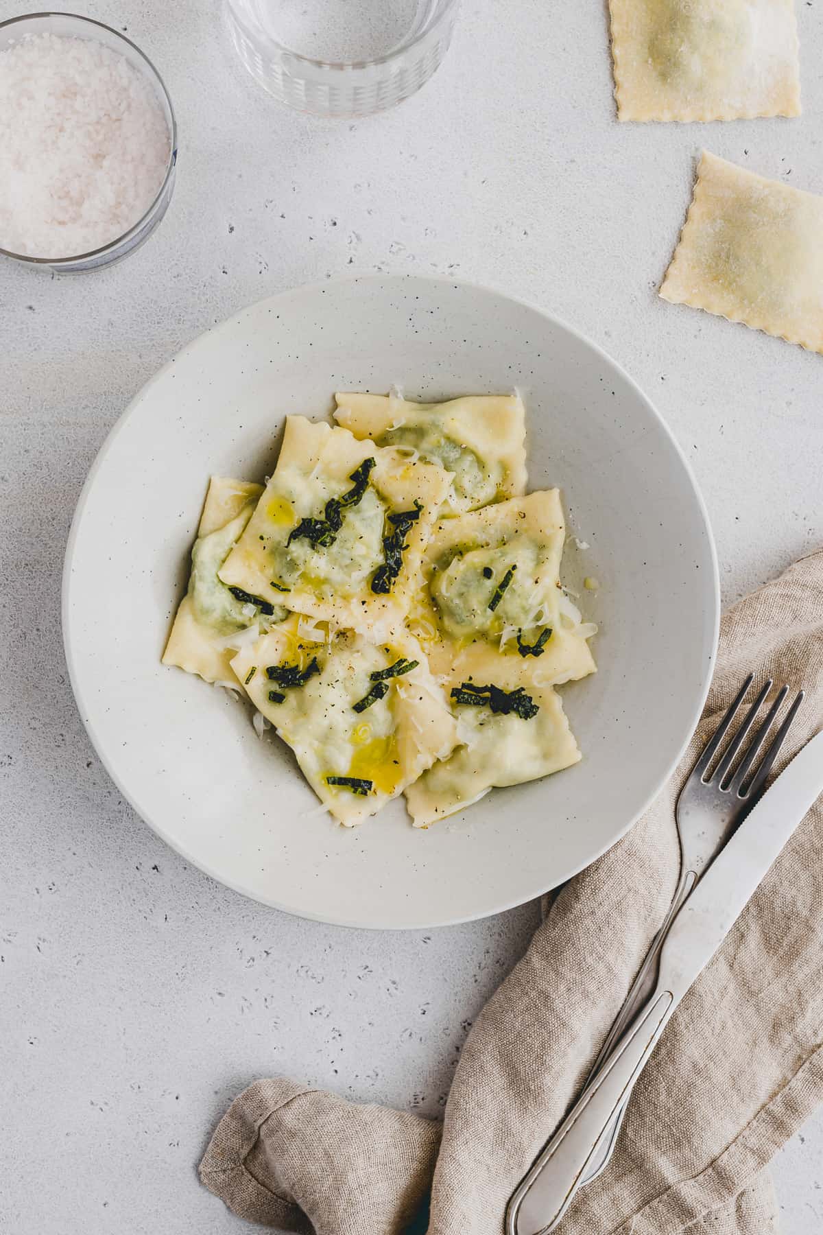 Spinach Ricotta Ravioli (with vegan option) Recipe