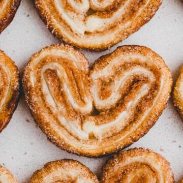 french palmier cookies with cinnamon sugar filling