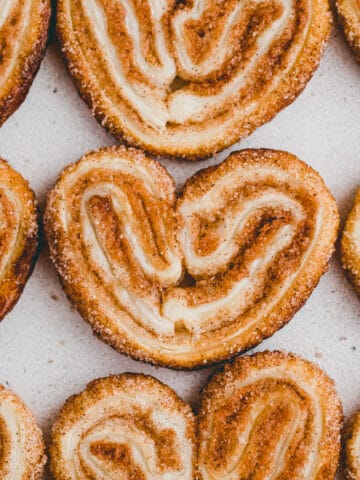 french palmier cookies with cinnamon sugar filling