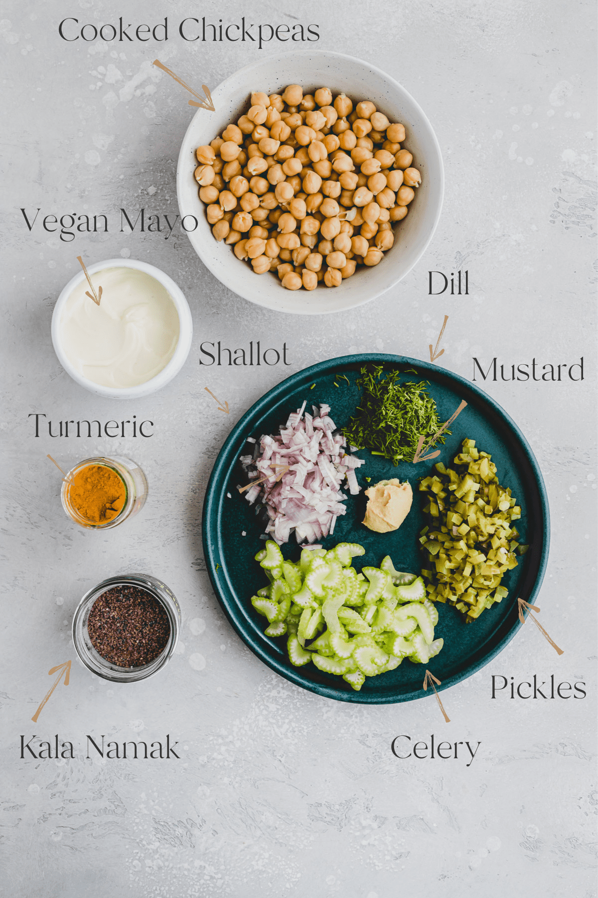 Vegan Chickpea Egg Salad Ingredients