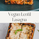 Vegan Lentil Lasagna Pinterest Pin