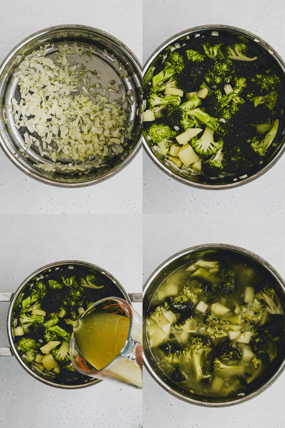 Brokkolisuppe Rezept Schritt 1-4