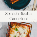 spinach ricotta cannelloni pinterest pin