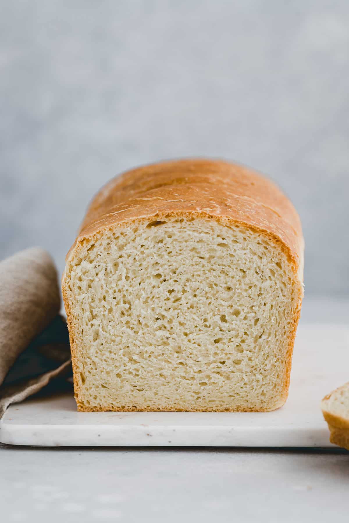 macro shot of homemade soft sandwich bread