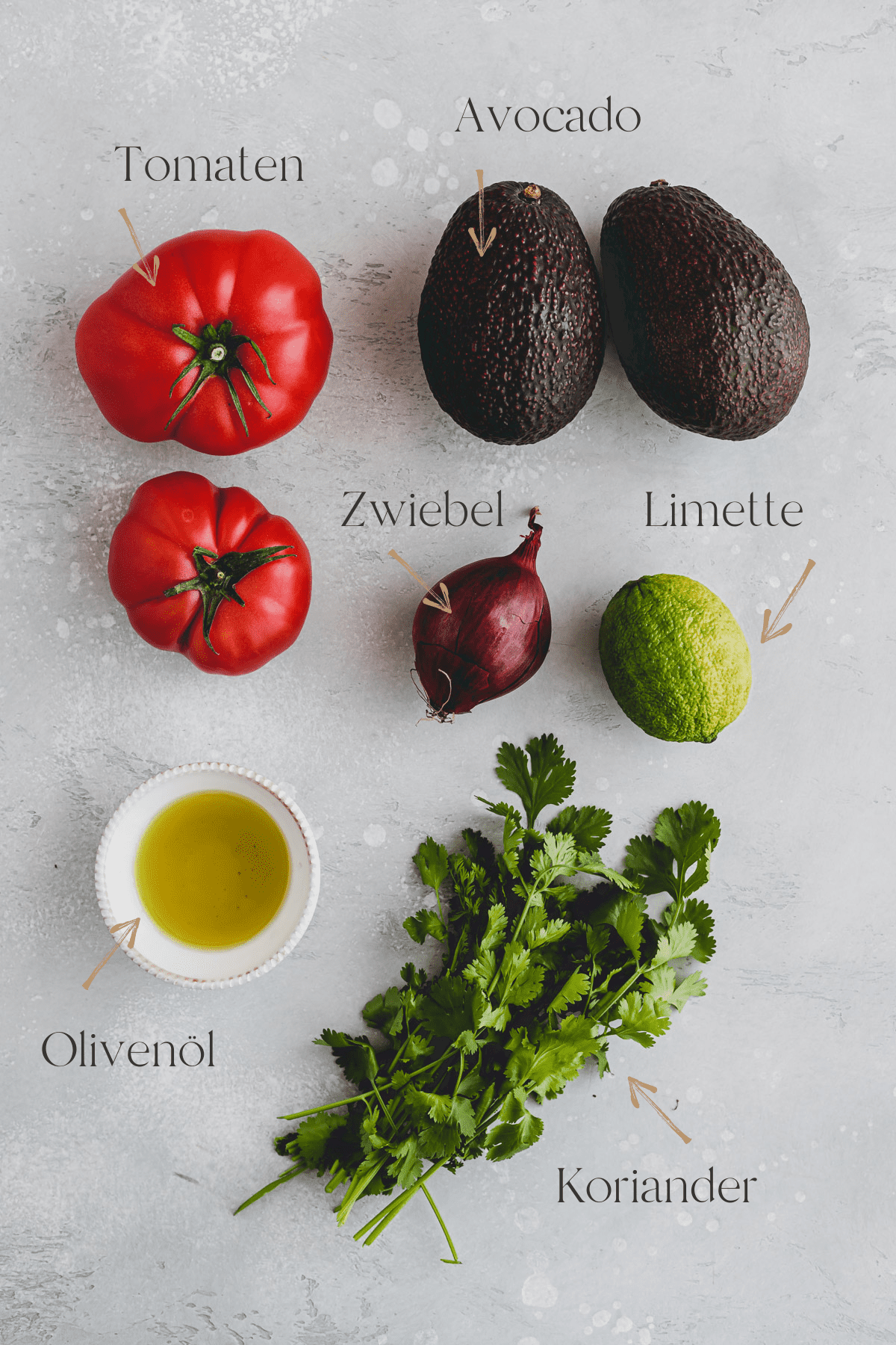 Avocado Tomaten Salat Zutaten