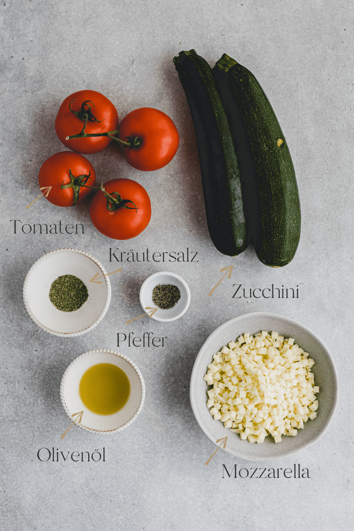 Zucchini Tomaten Auflauf Zutaten