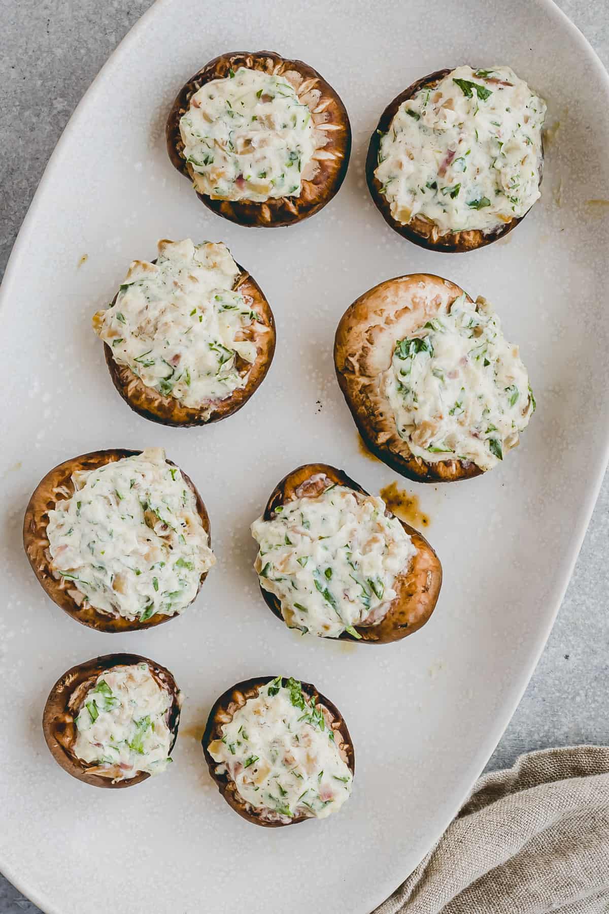 grilled stuffed mushrooms on a plate