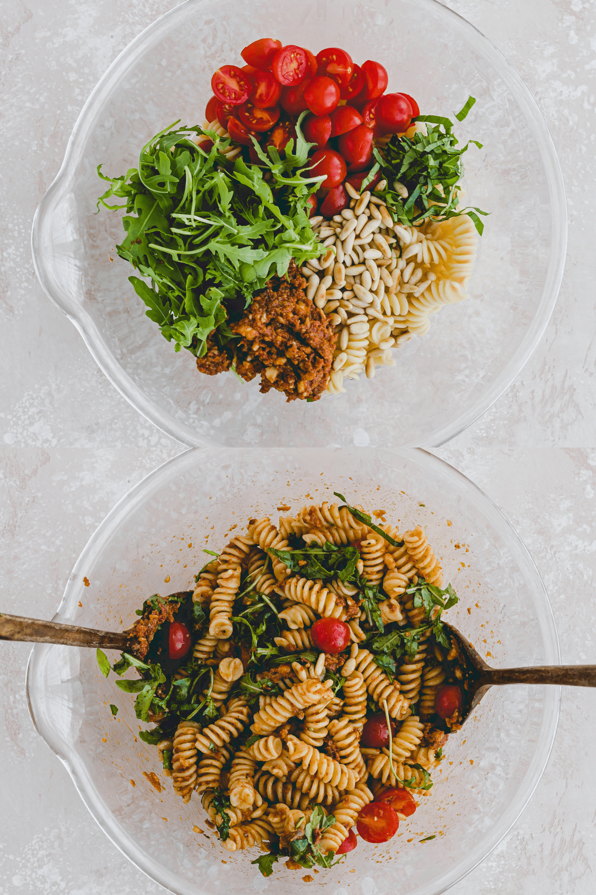 Nudelsalat mit Pesto Rezept Schritt 3-4