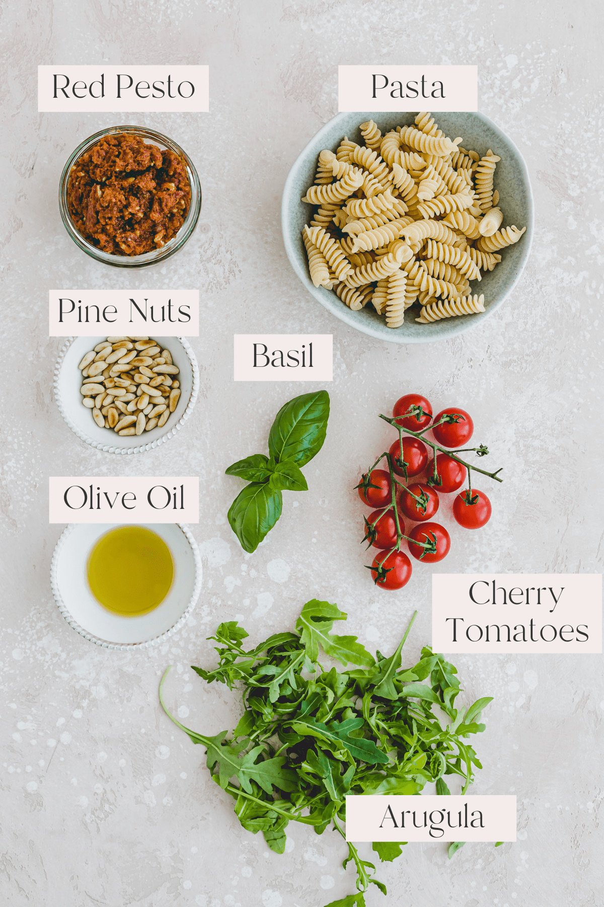 Pesto Pasta Salad Ingredients-1