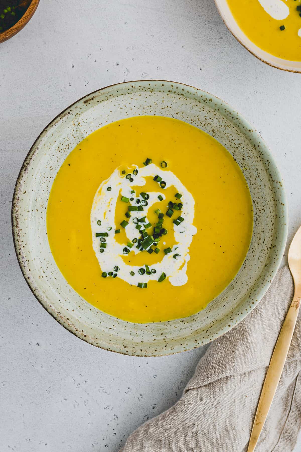 Vegan Potato Leek Soup in a bowl