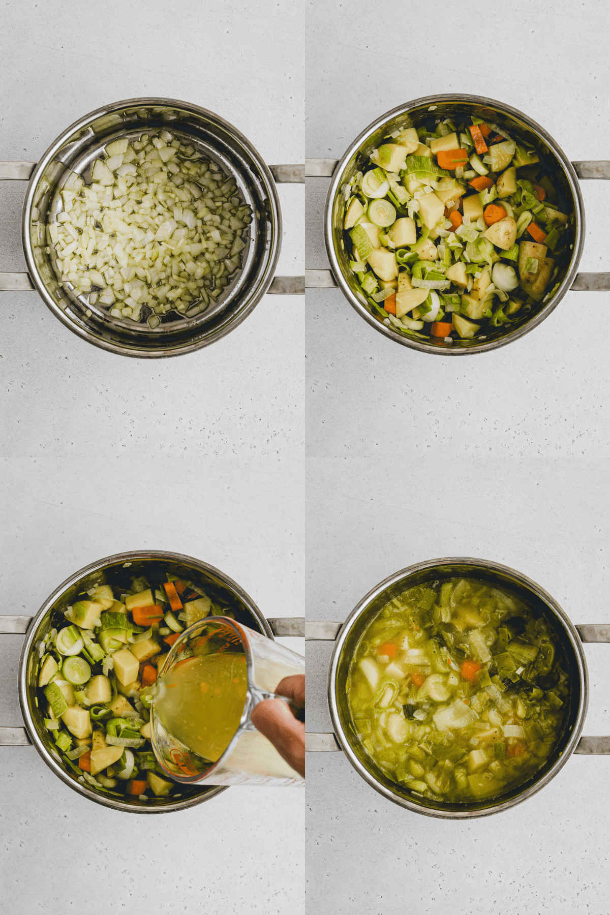 Vegan Potato Leek Soup Recipe Step 1-4