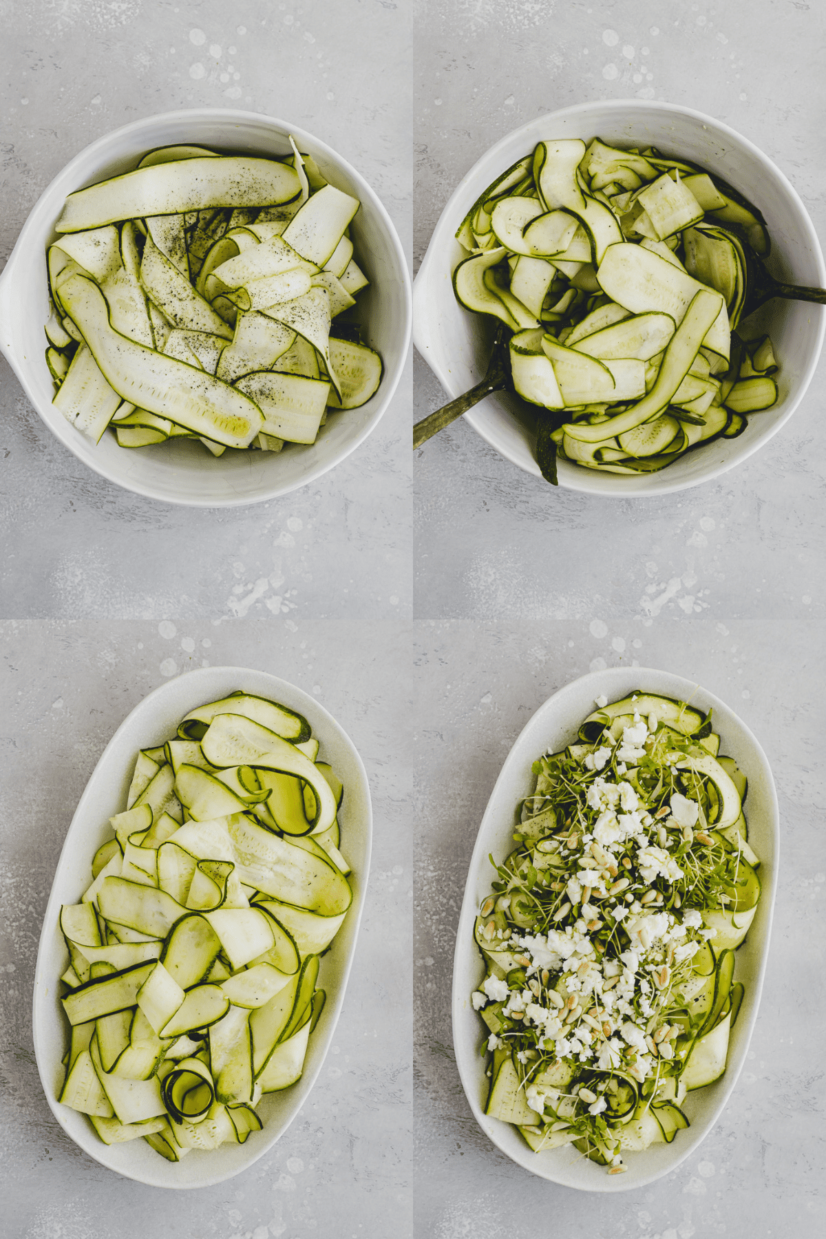 Raw Zucchini Salad Recipe Step 2-5