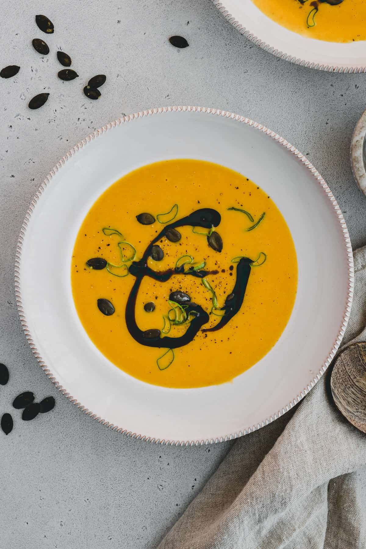 Pumpkin Potato Soup served in a soup bowl