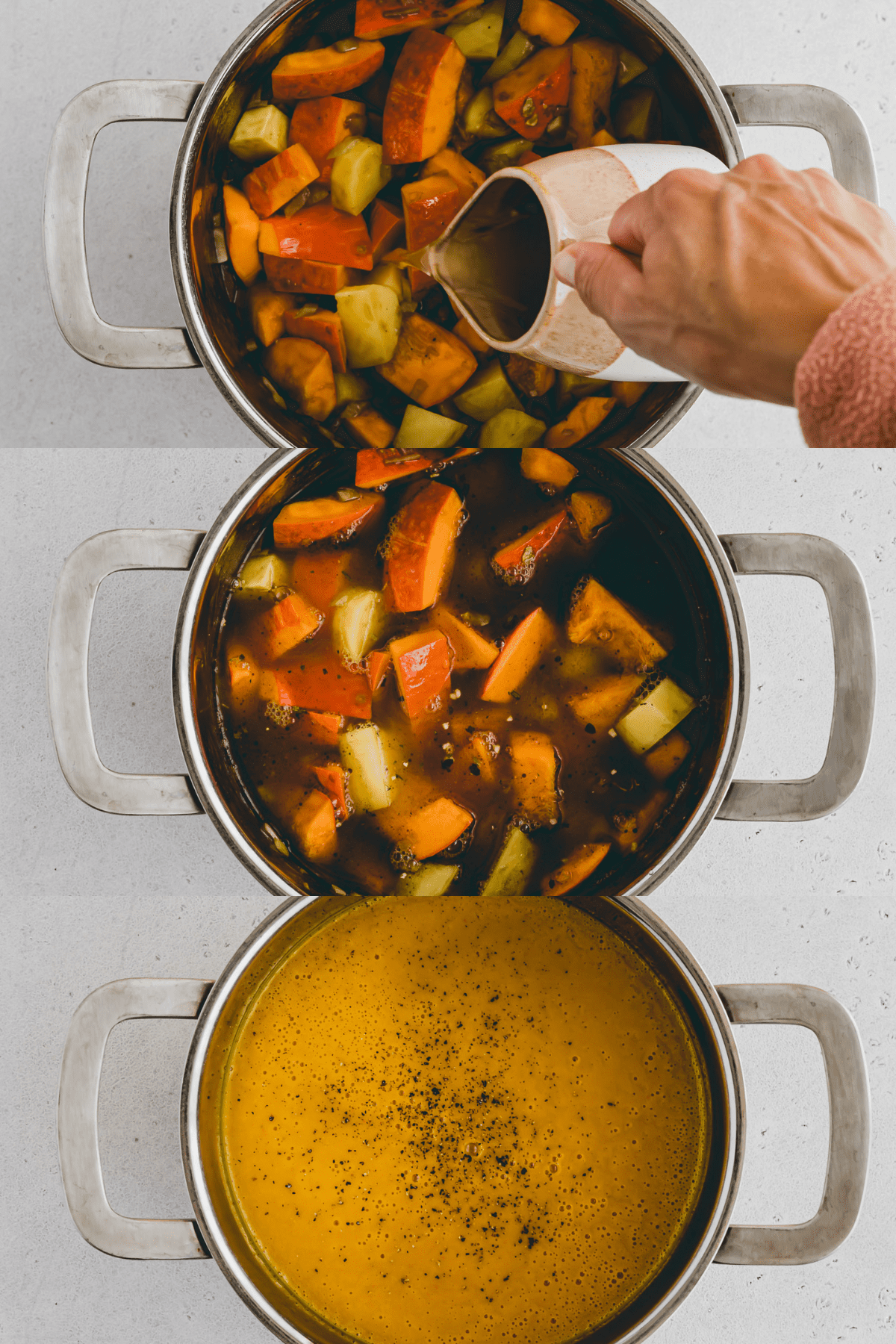 Kürbis Kartoffel Suppe Rezept Schritt 7-9