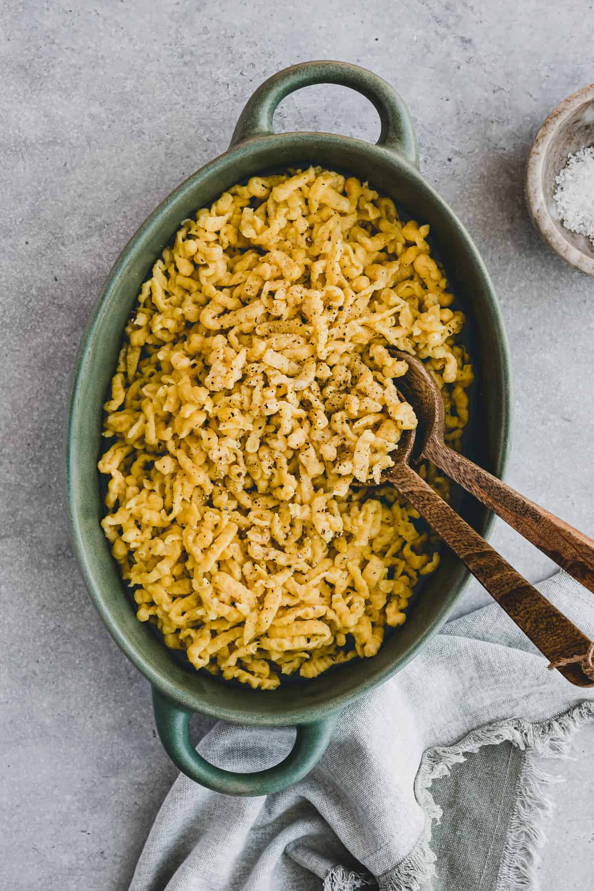 kürbisspätzle in einer auflaufform