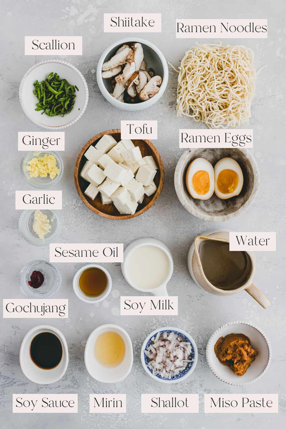 Miso Ramen Ingredients