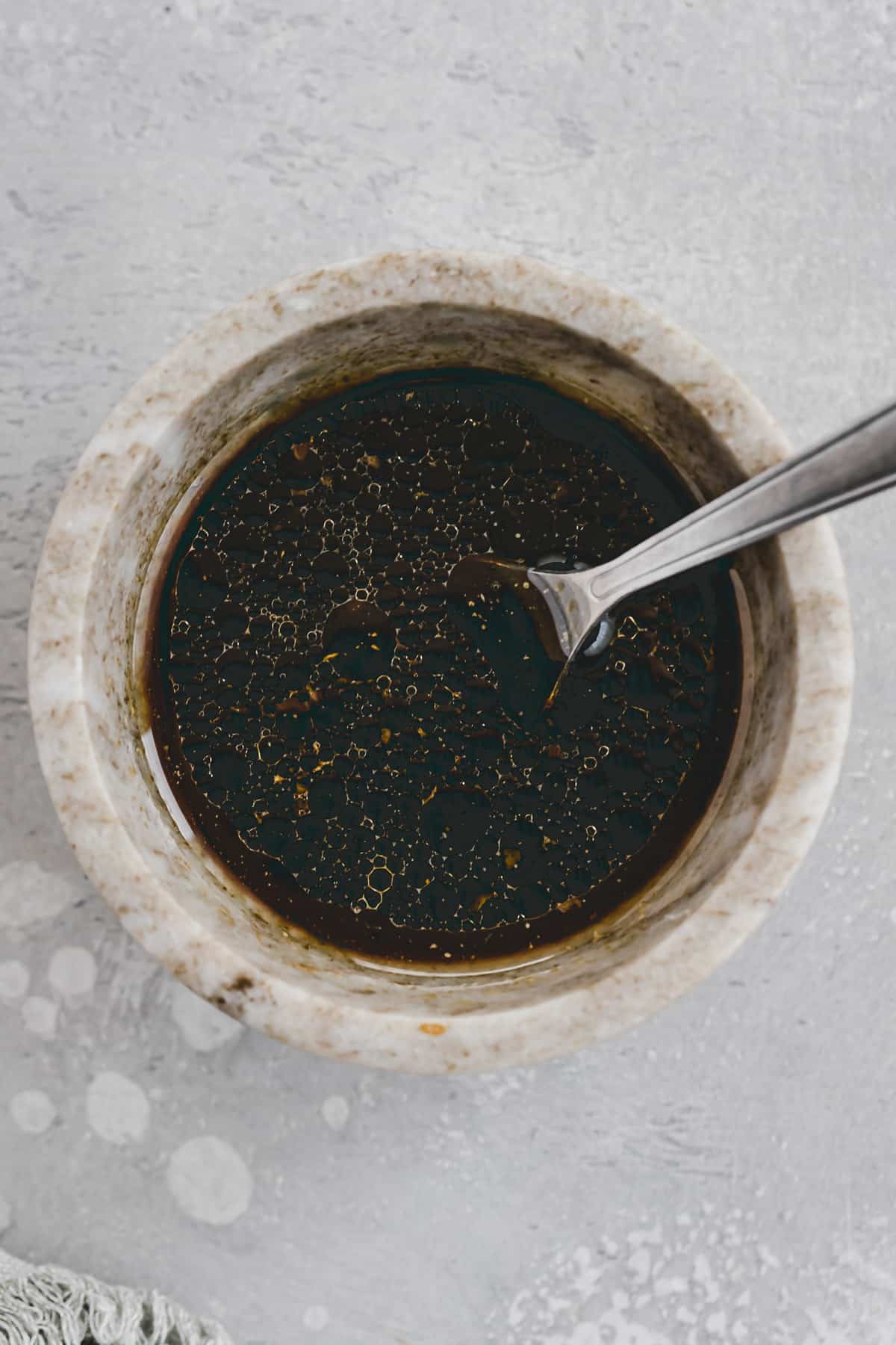 poke bowl sauce in a small bowl