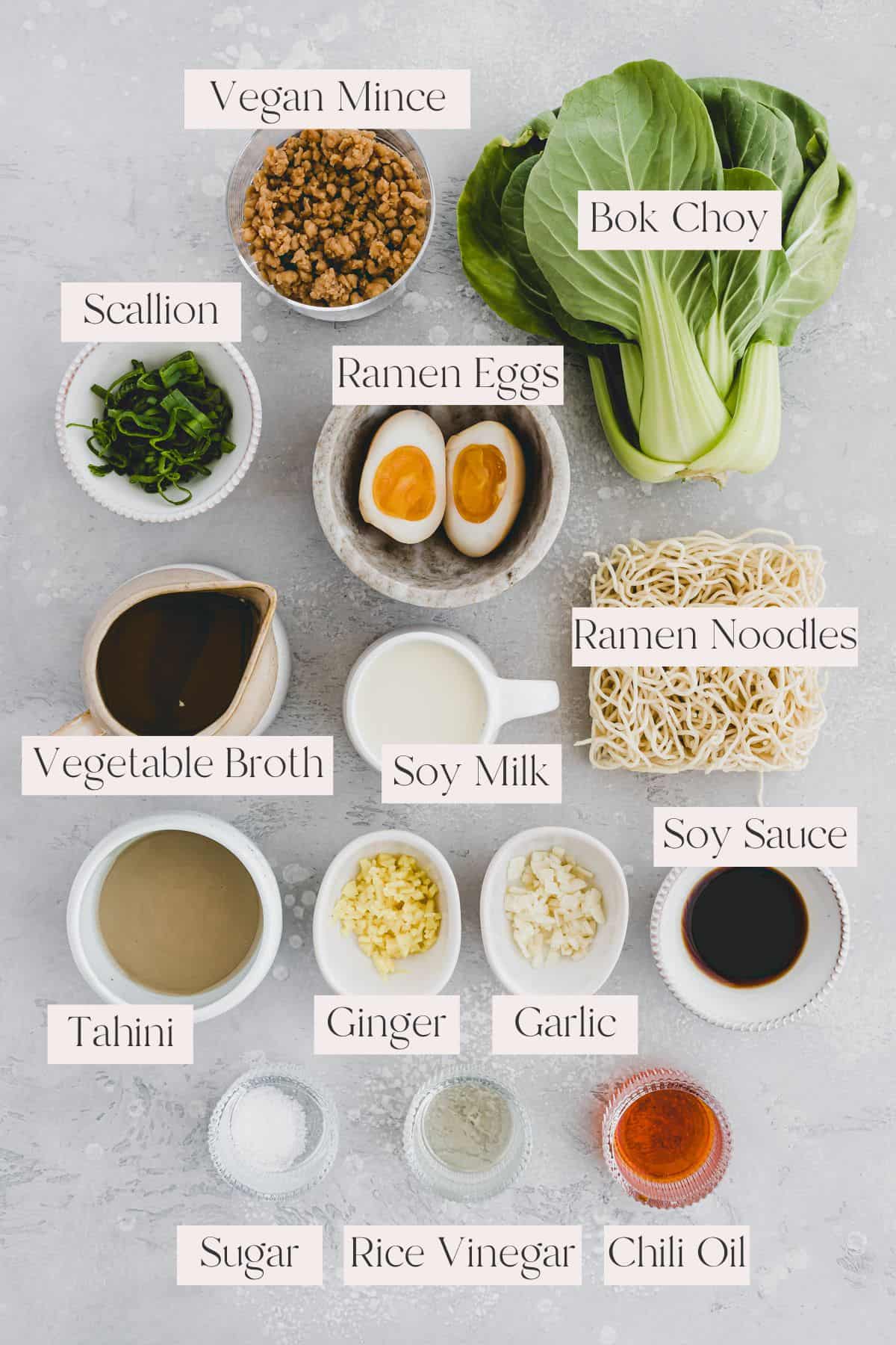Tan Tan Ramen Ingredients
