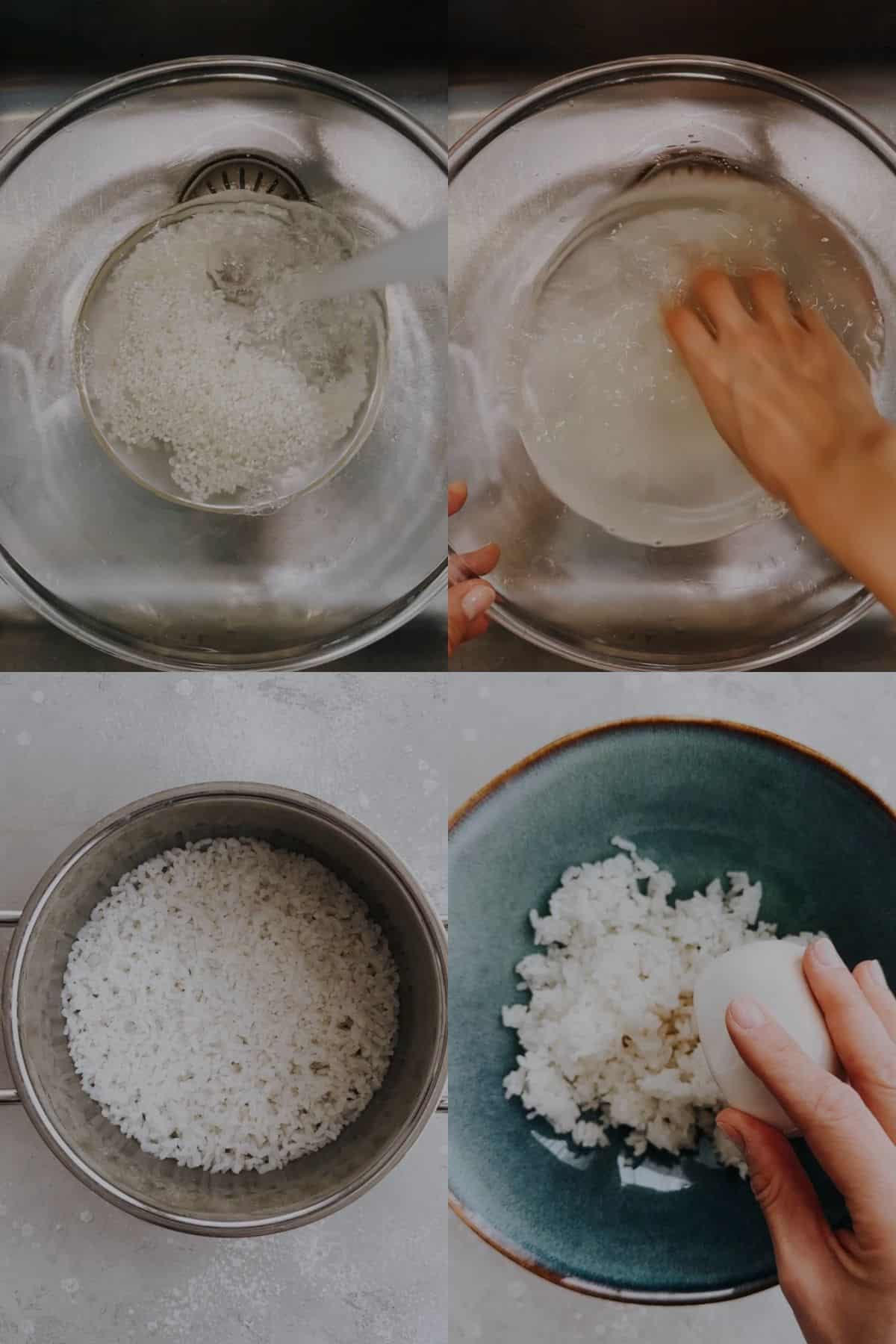 Cooking Sushi Rice Step 1-4