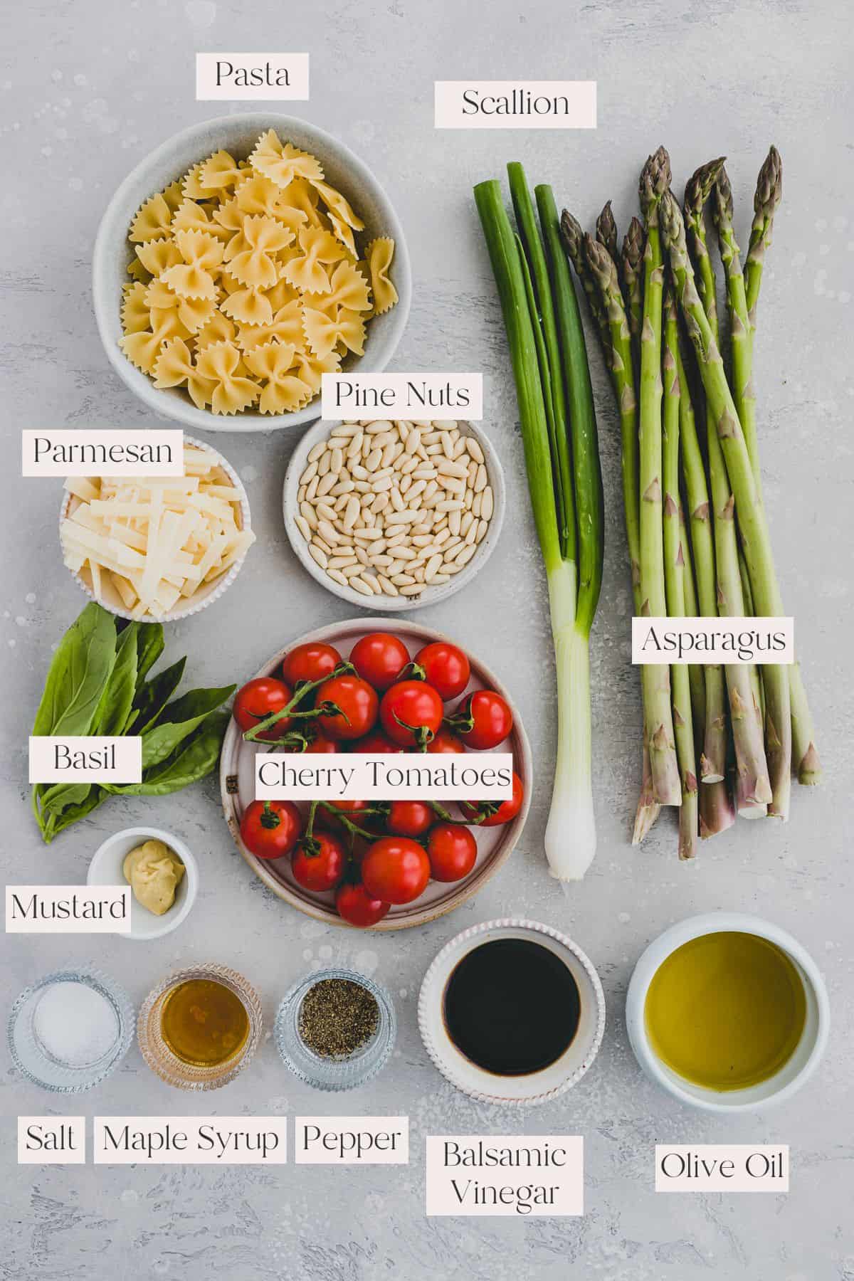 Asparagus Pasta Salad Ingredients