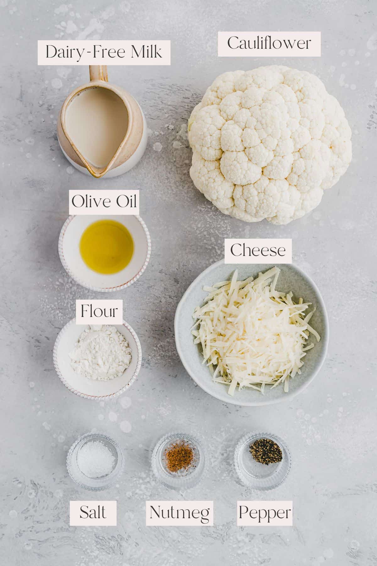 Caulifower Cheese Casserole Ingredients