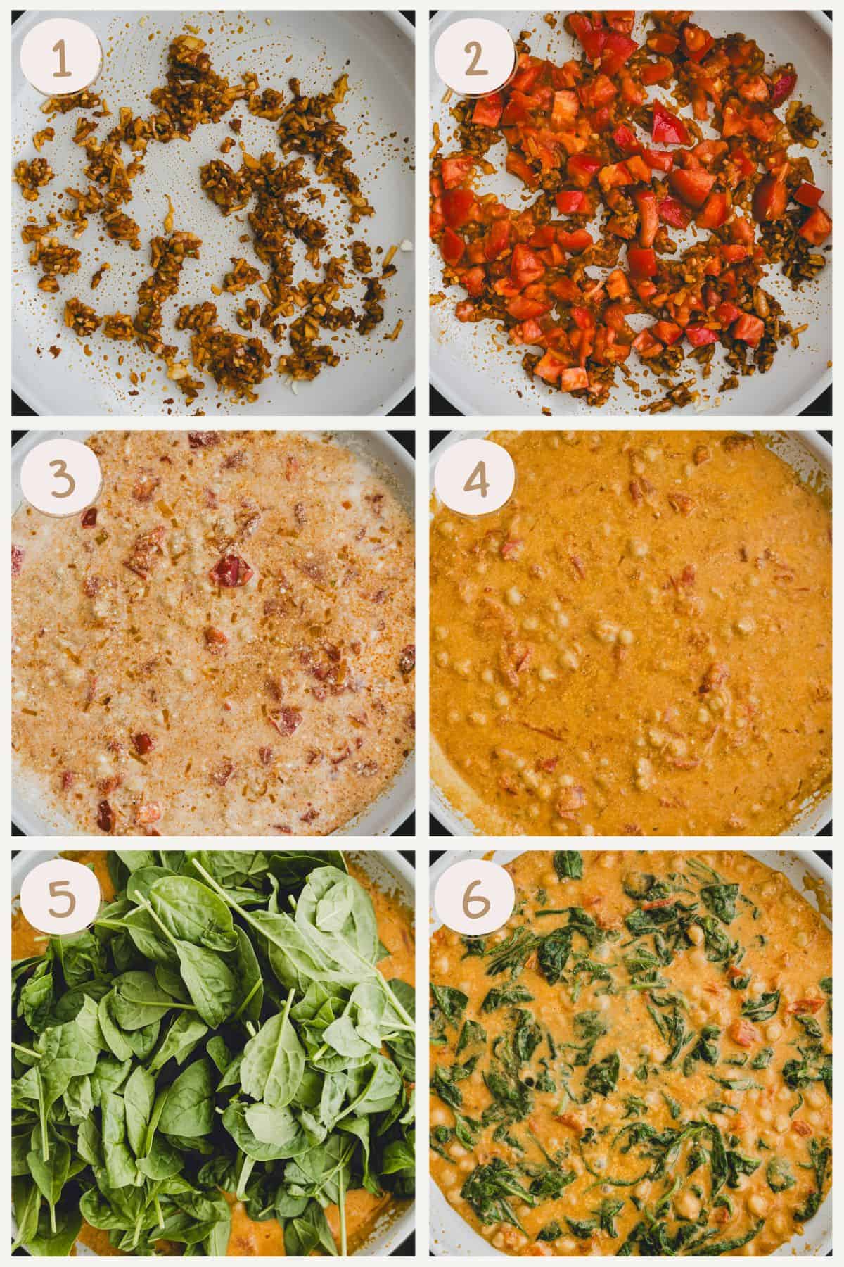 Kichererbsen Curry Rezept Schritt 1-6