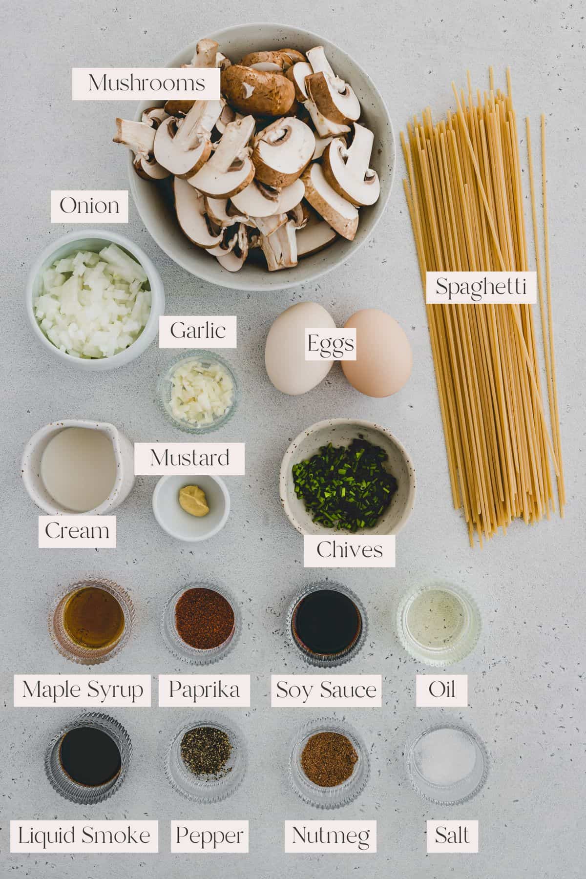 Vegetarian Carbonara Ingredients