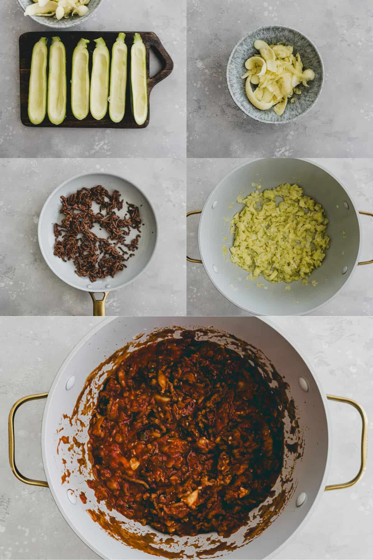 Stuffed Zucchini Recipe Step 1-5