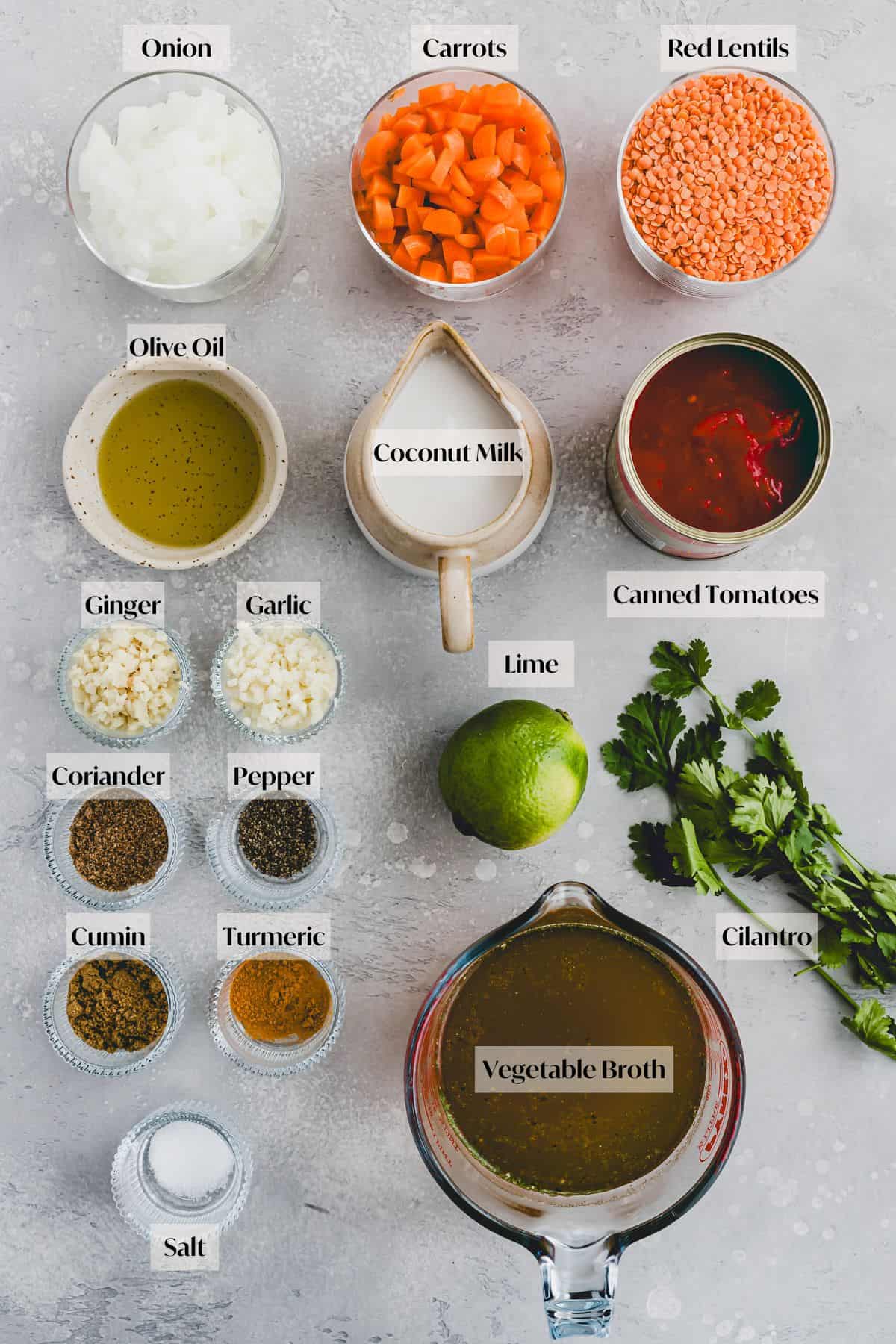 Indian Lentil Soup Ingredients
