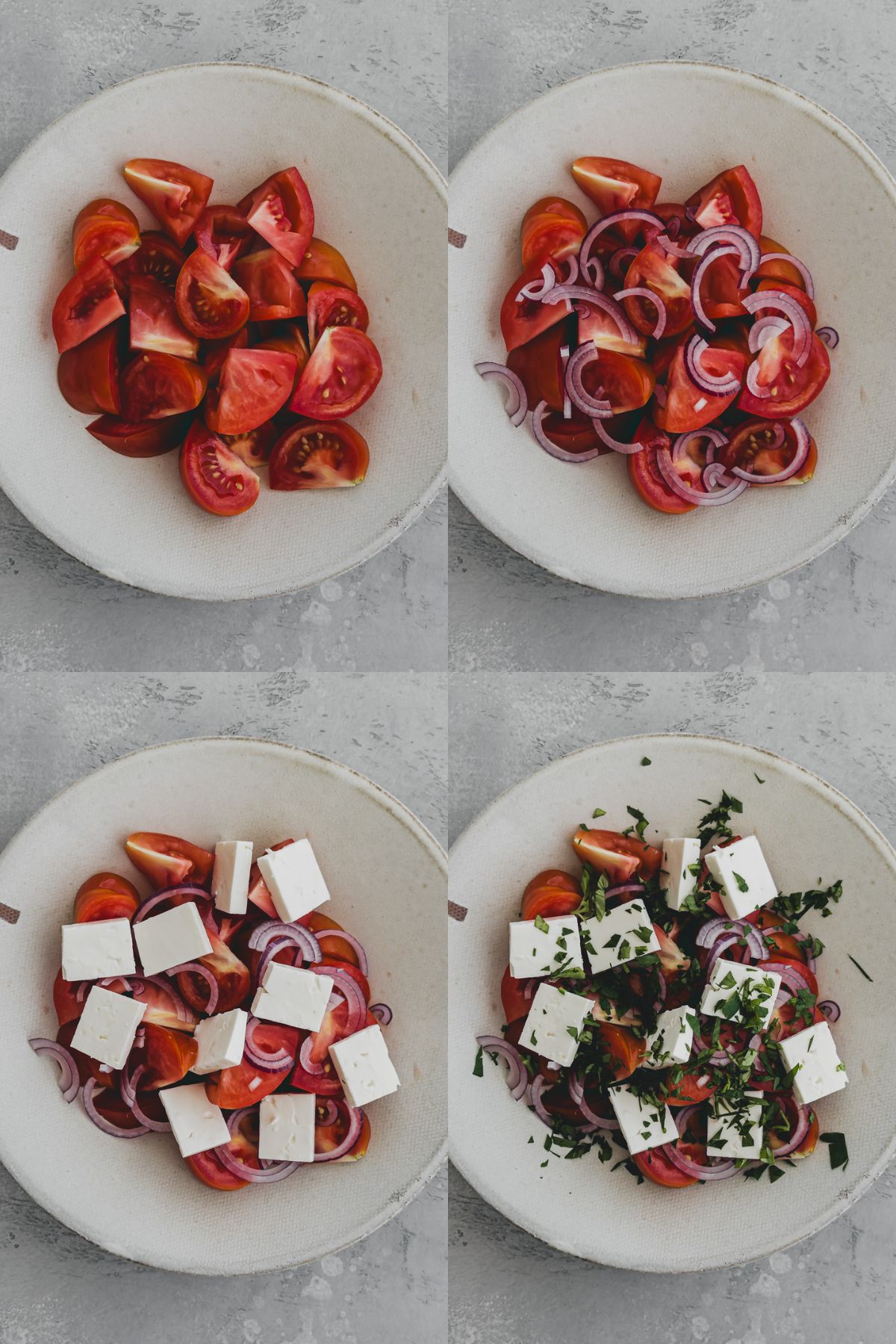Tomatensalat mit Feta Rezept Schritt 5-8