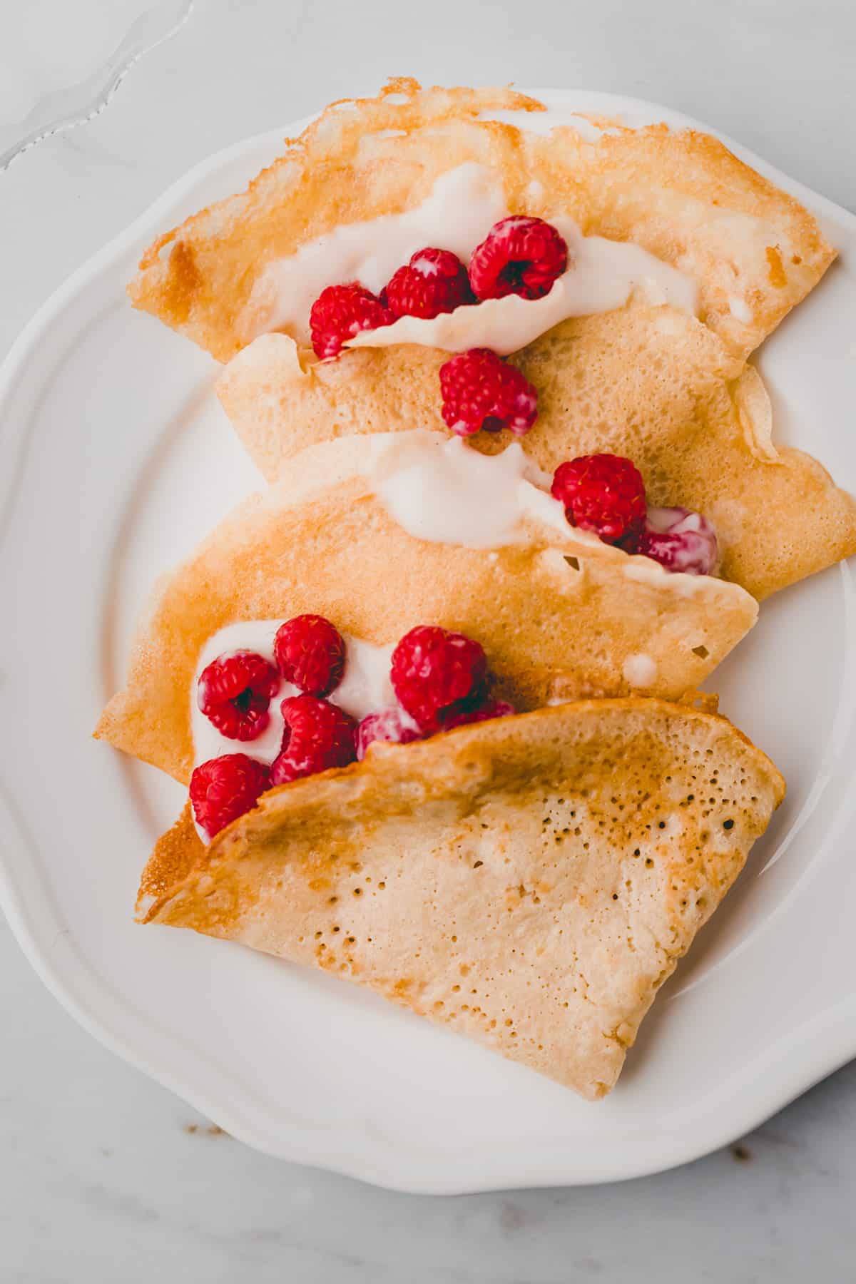 eggless crepes on a plate