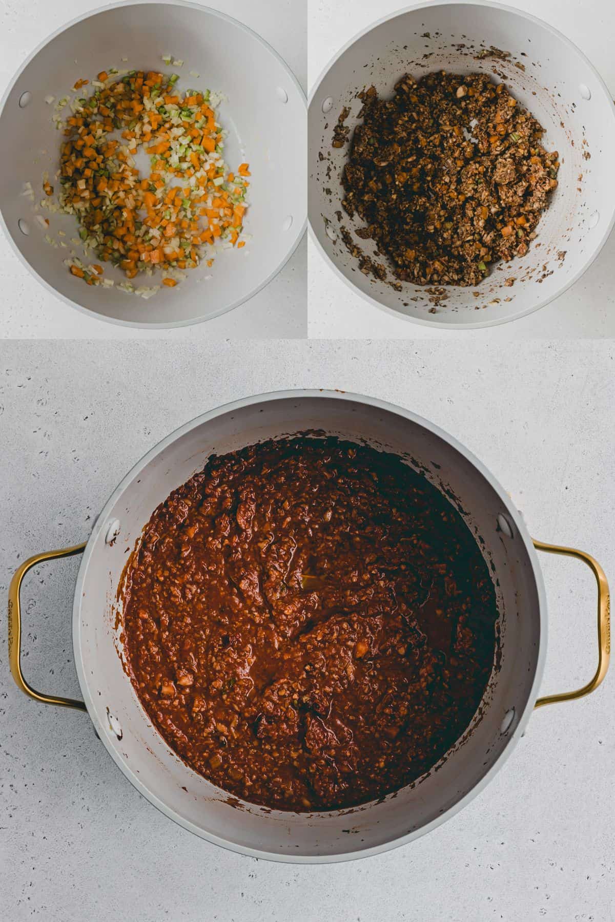 Mushroom Bolognese Recipe Step 1-3