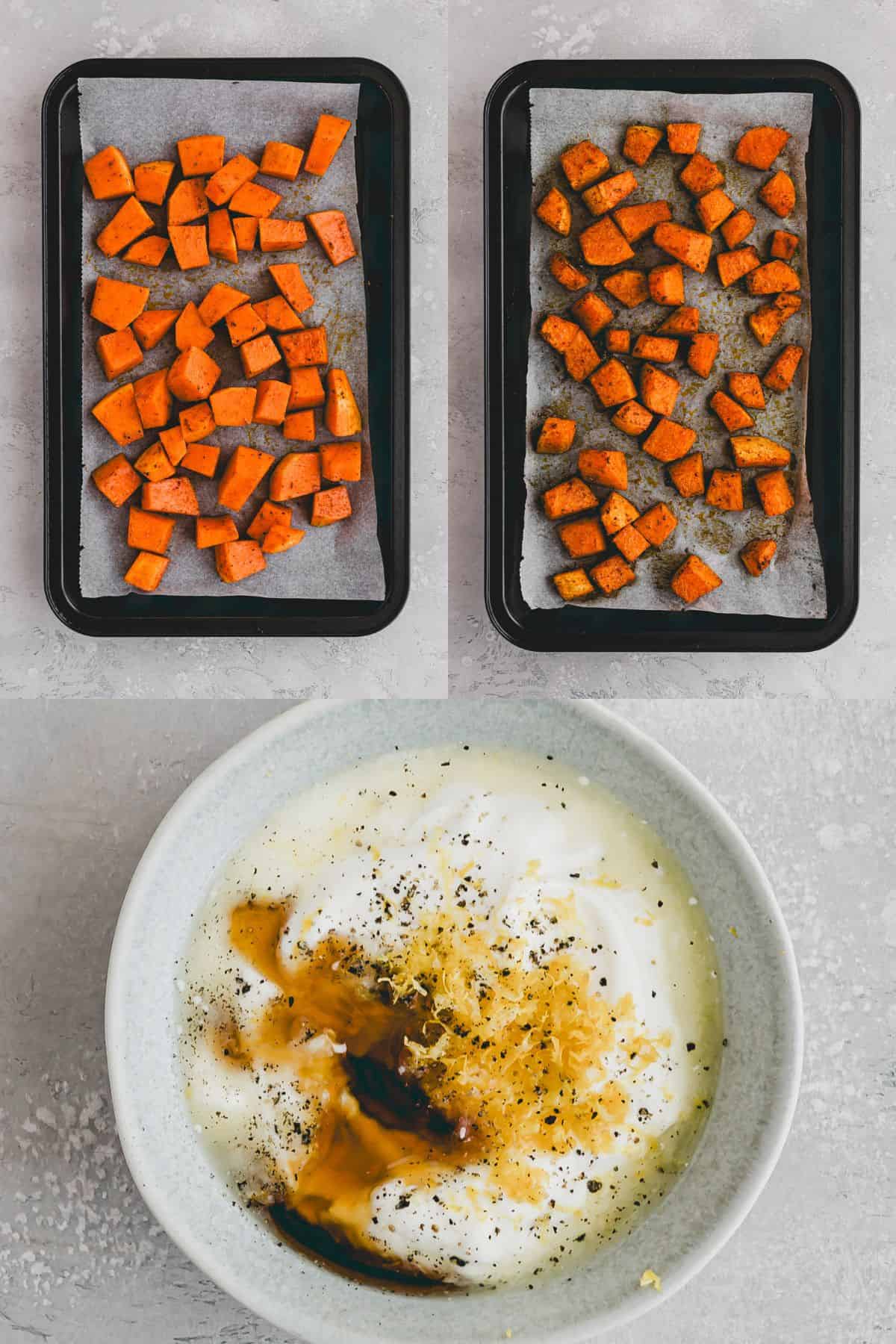 Kürbis im Ofen Rezept Schritt 3-5