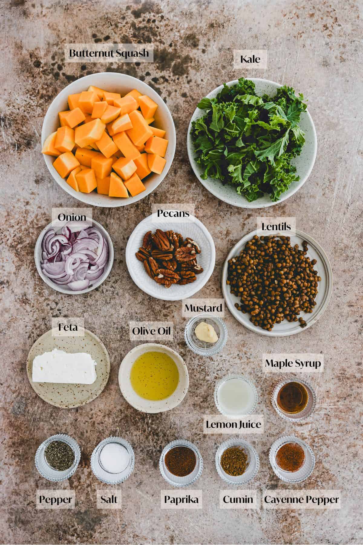 Buternut Squash Salad Ingredients