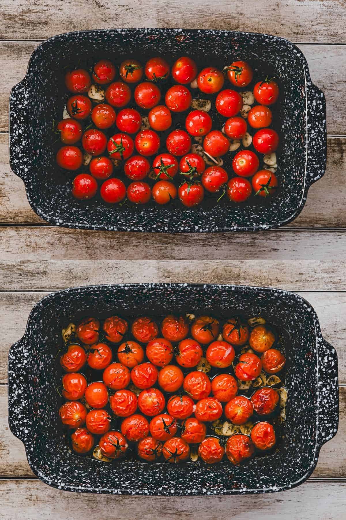 roasted cherry tomatoes recipe step 1-2