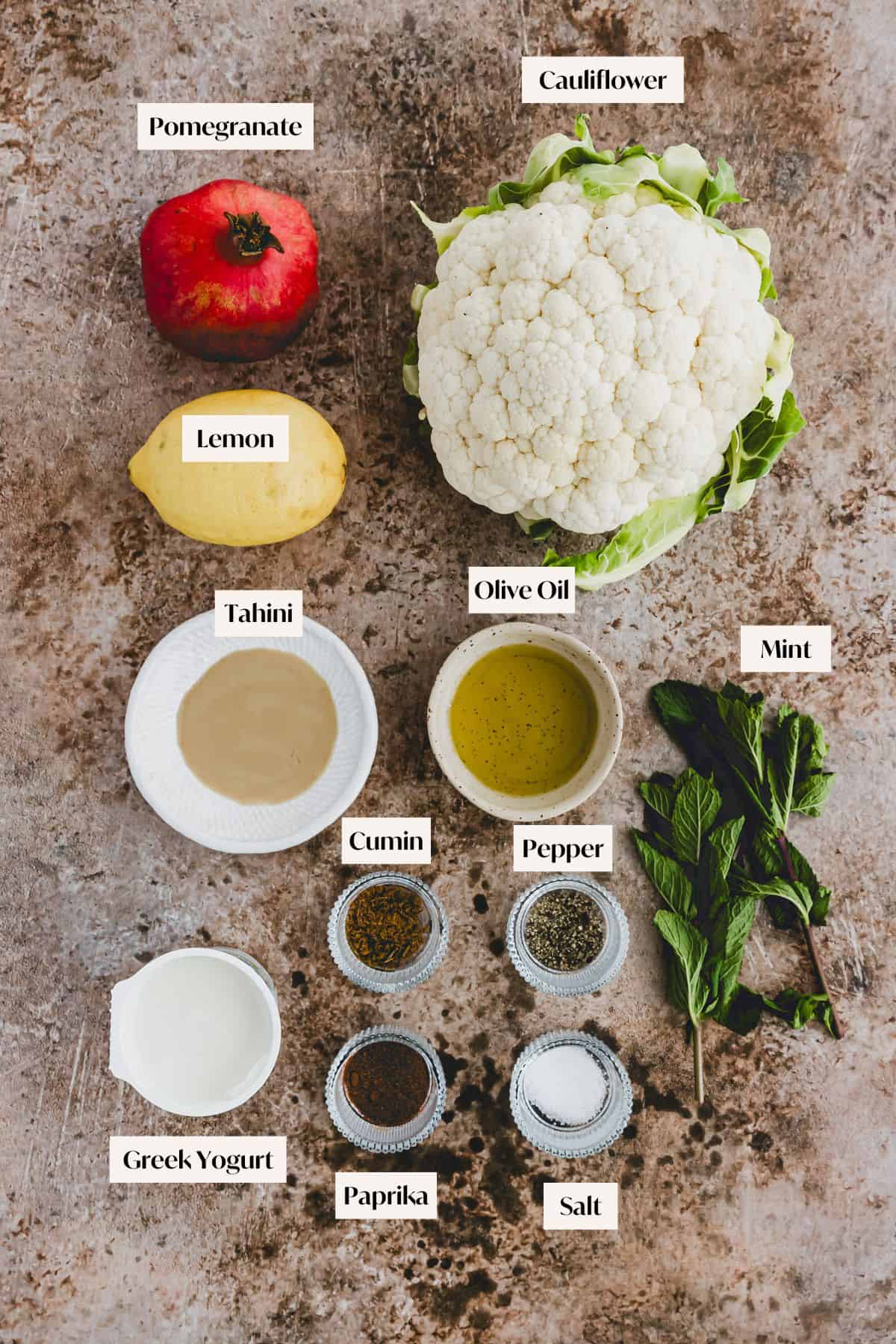 Roasted Cauliflower Ingredients