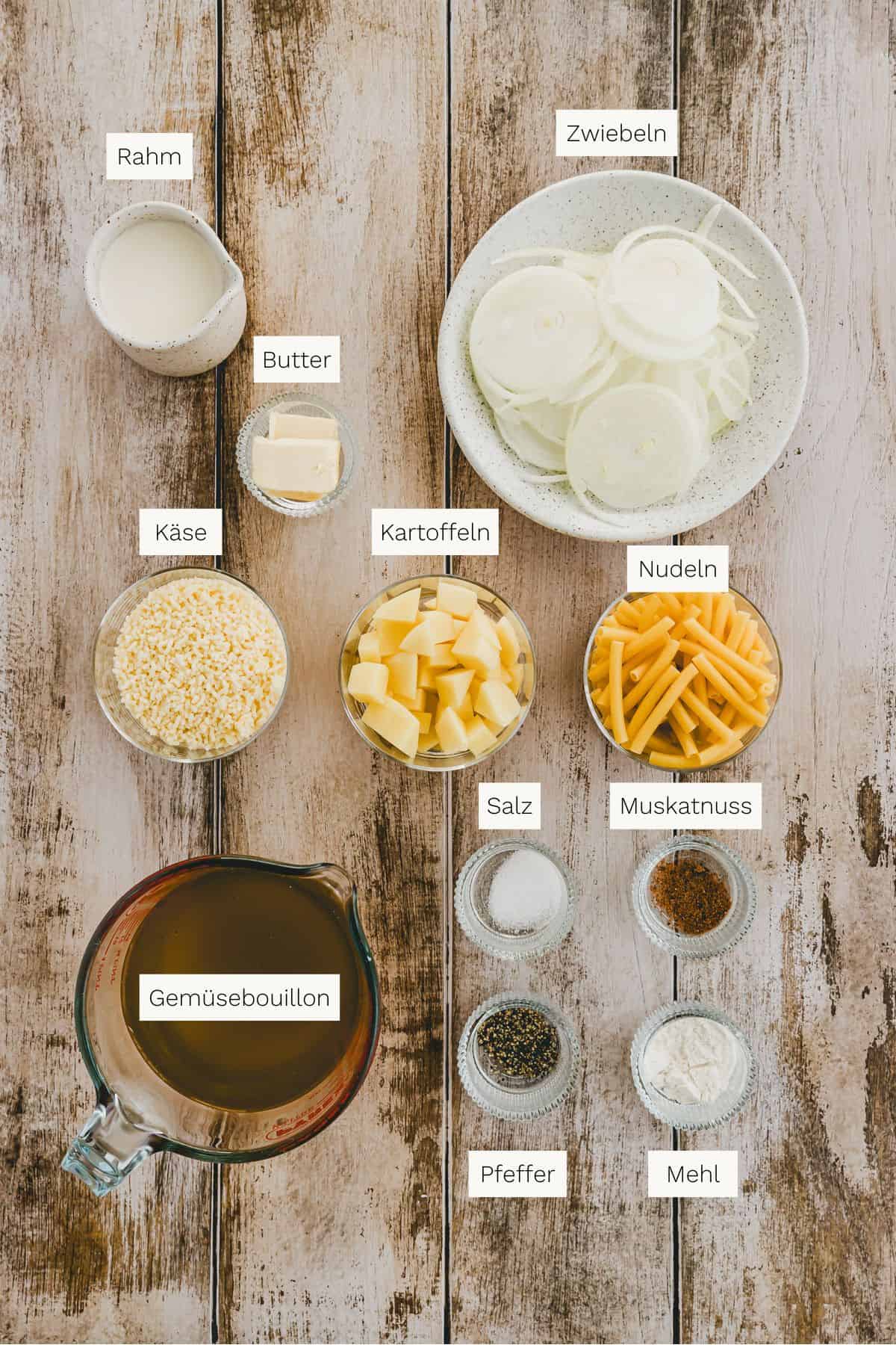 One Pot Älplermagronen Zutaten