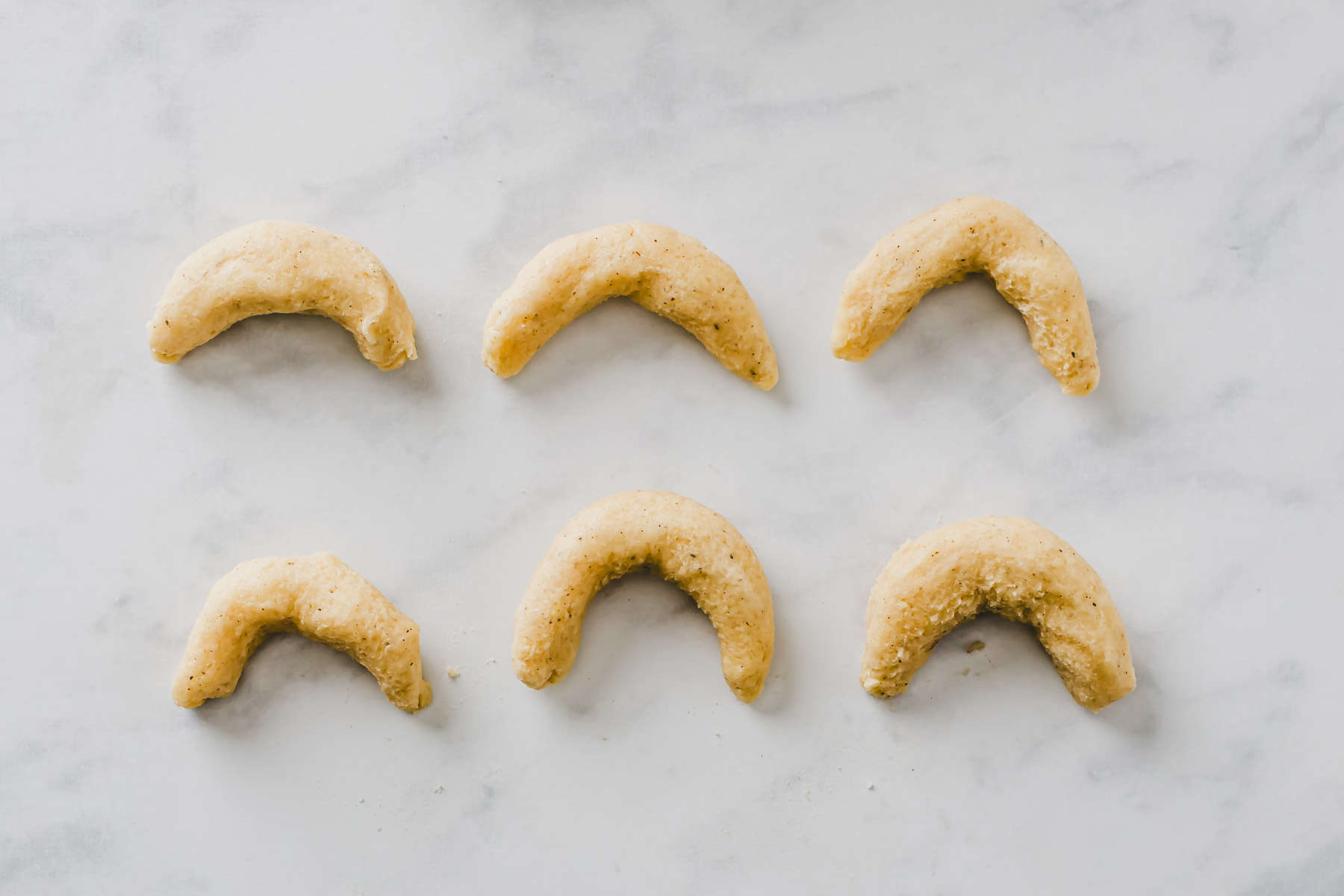 Shaping Almond Crescent Cookies