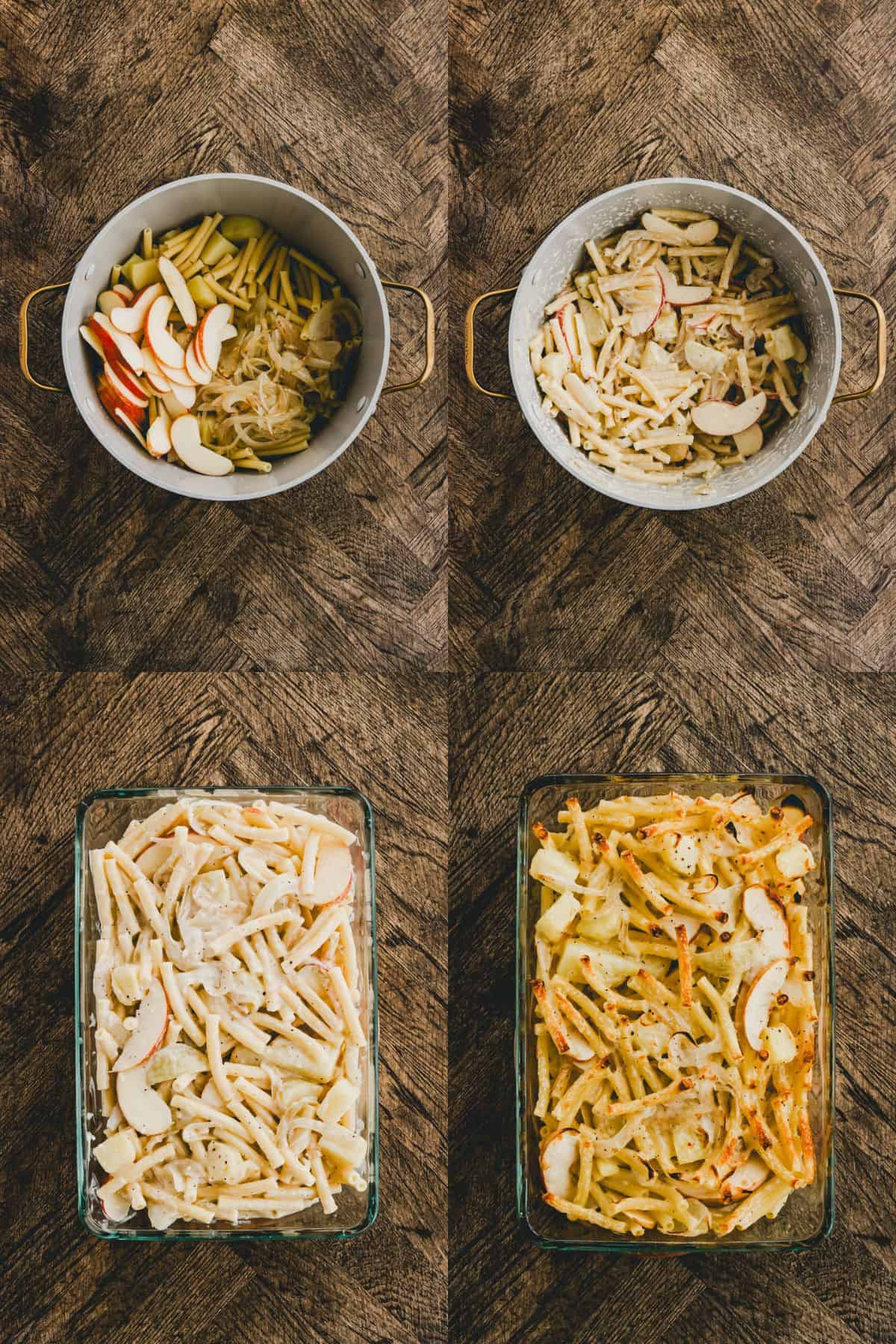 Älplermagronen Gratin Rezept Schritt 4-7