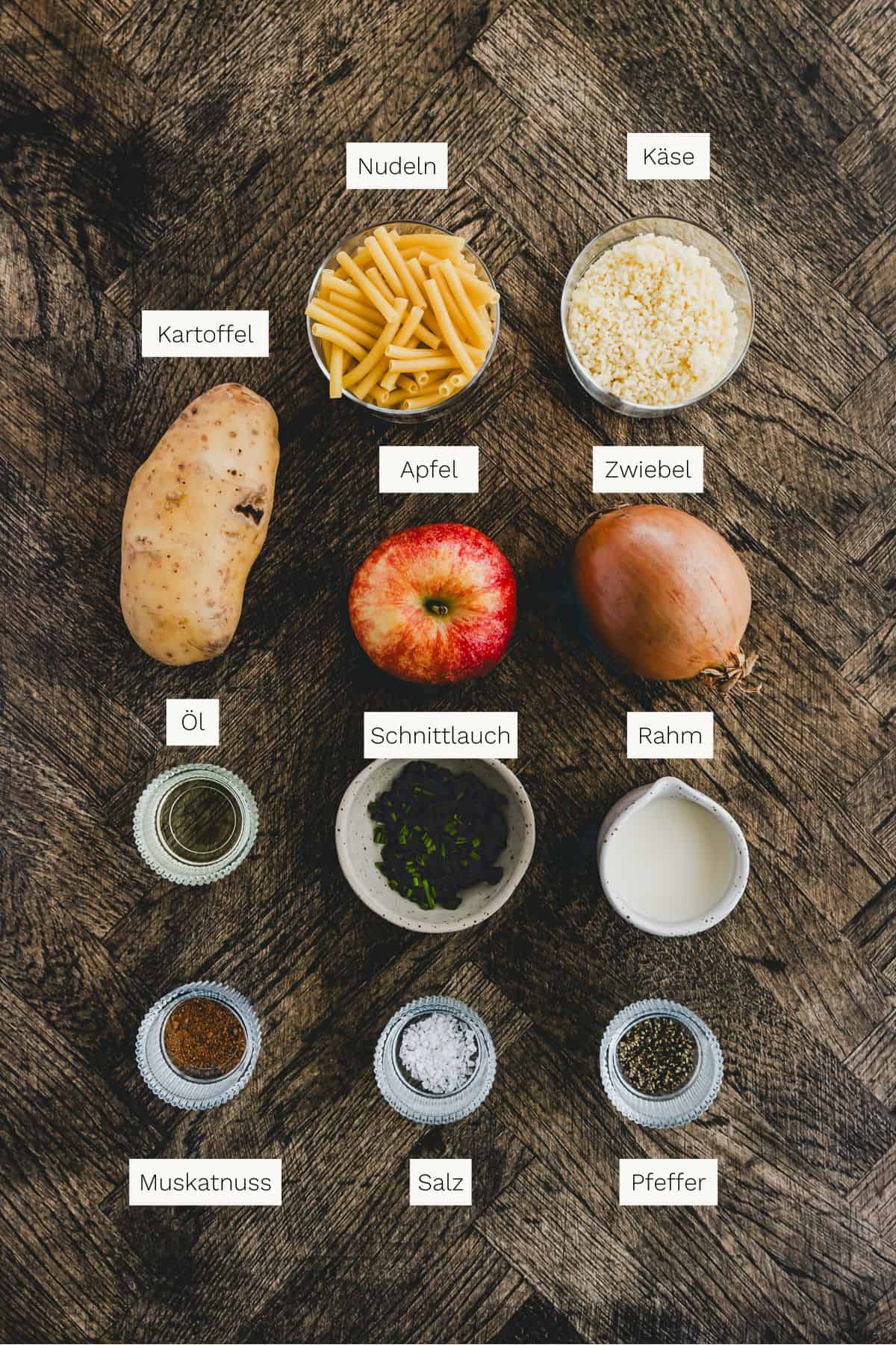 Älplermagronen Gratin Zutaten