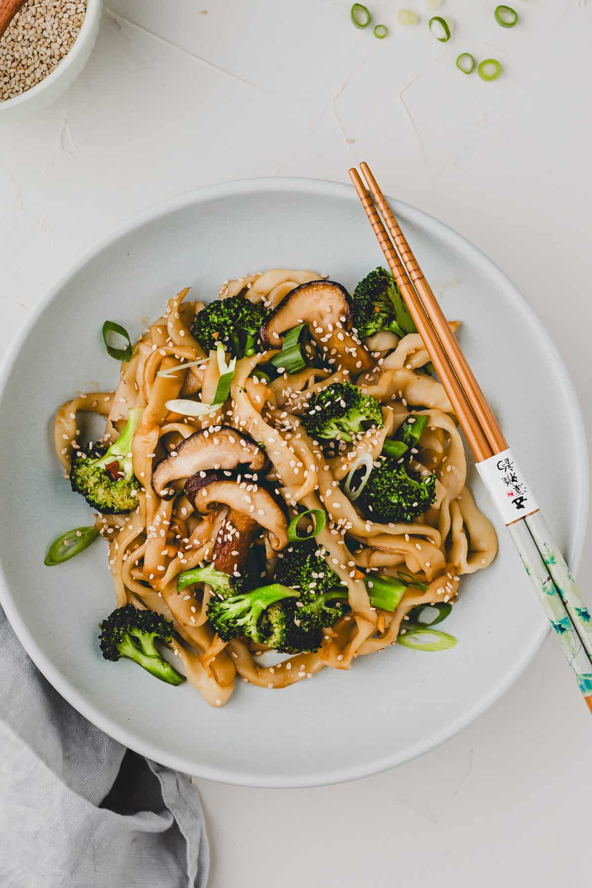 vegetable udon stir fry with veggies