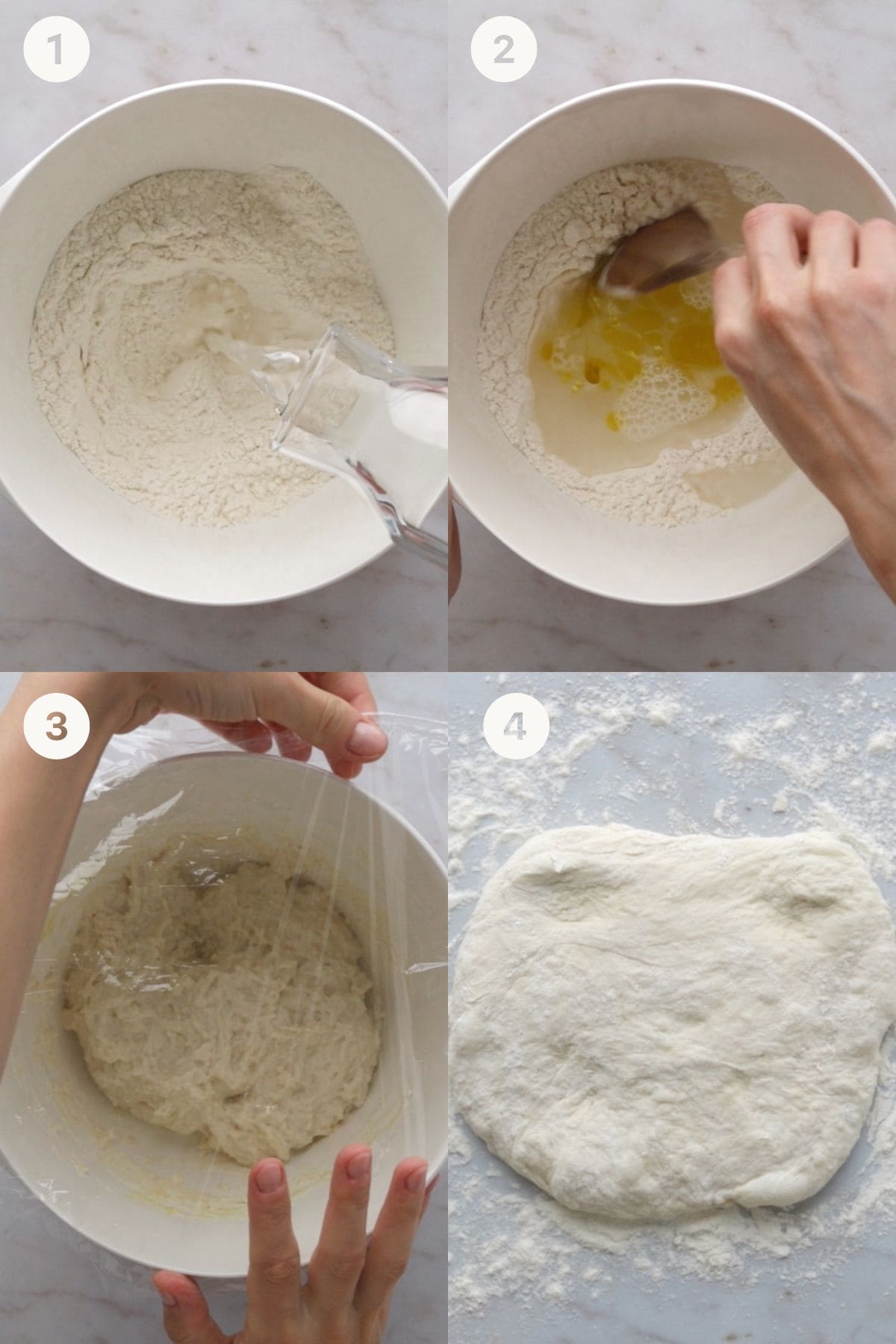 Turkish Pide Bread Recipe Step 1-4