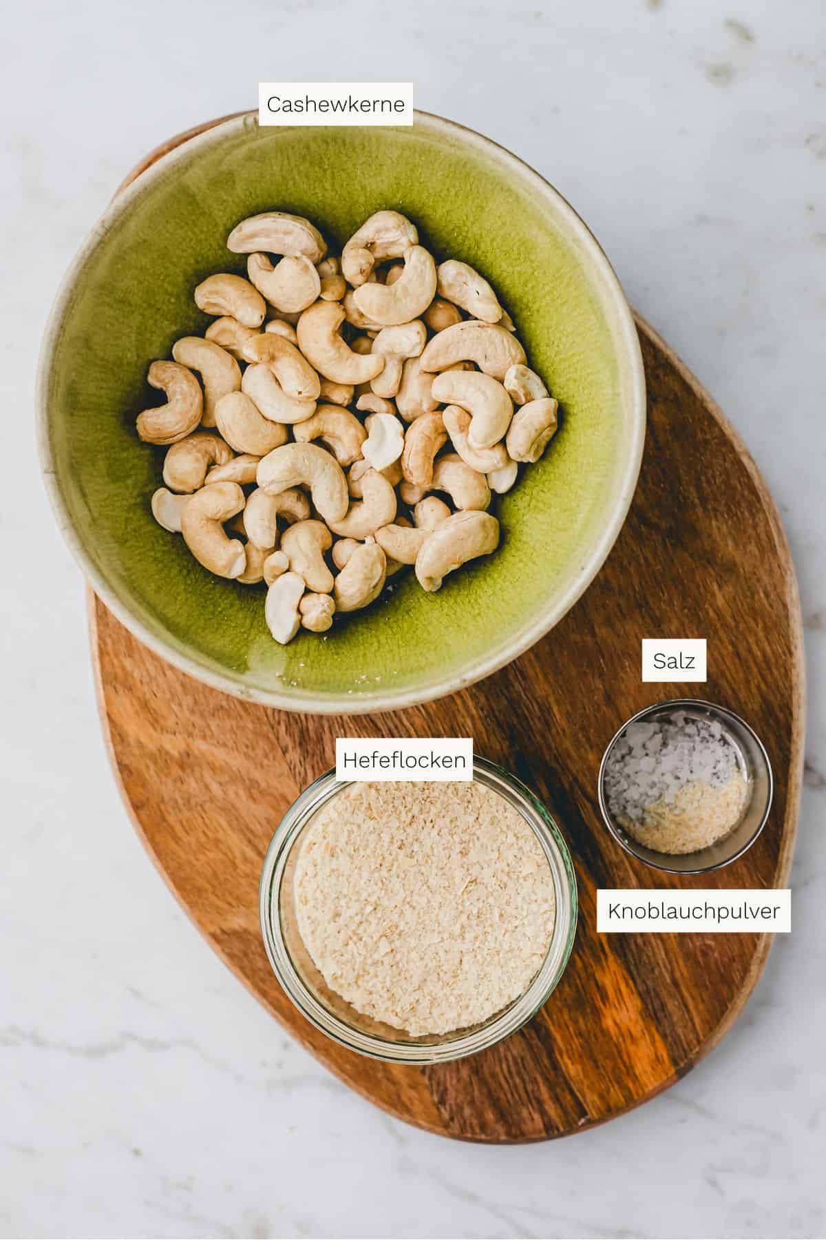 Veganer Parmesan Käse Zutaten